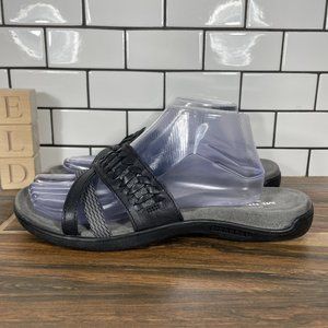 Merrell District Kempsey Womens Size 10 Shoes Black Leather Strappy Slide Sandal